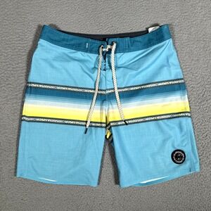 Quiksilver Shorts Mens 32 Highline Boardshorts Swim Surf Beach‎ Drawstring Logo